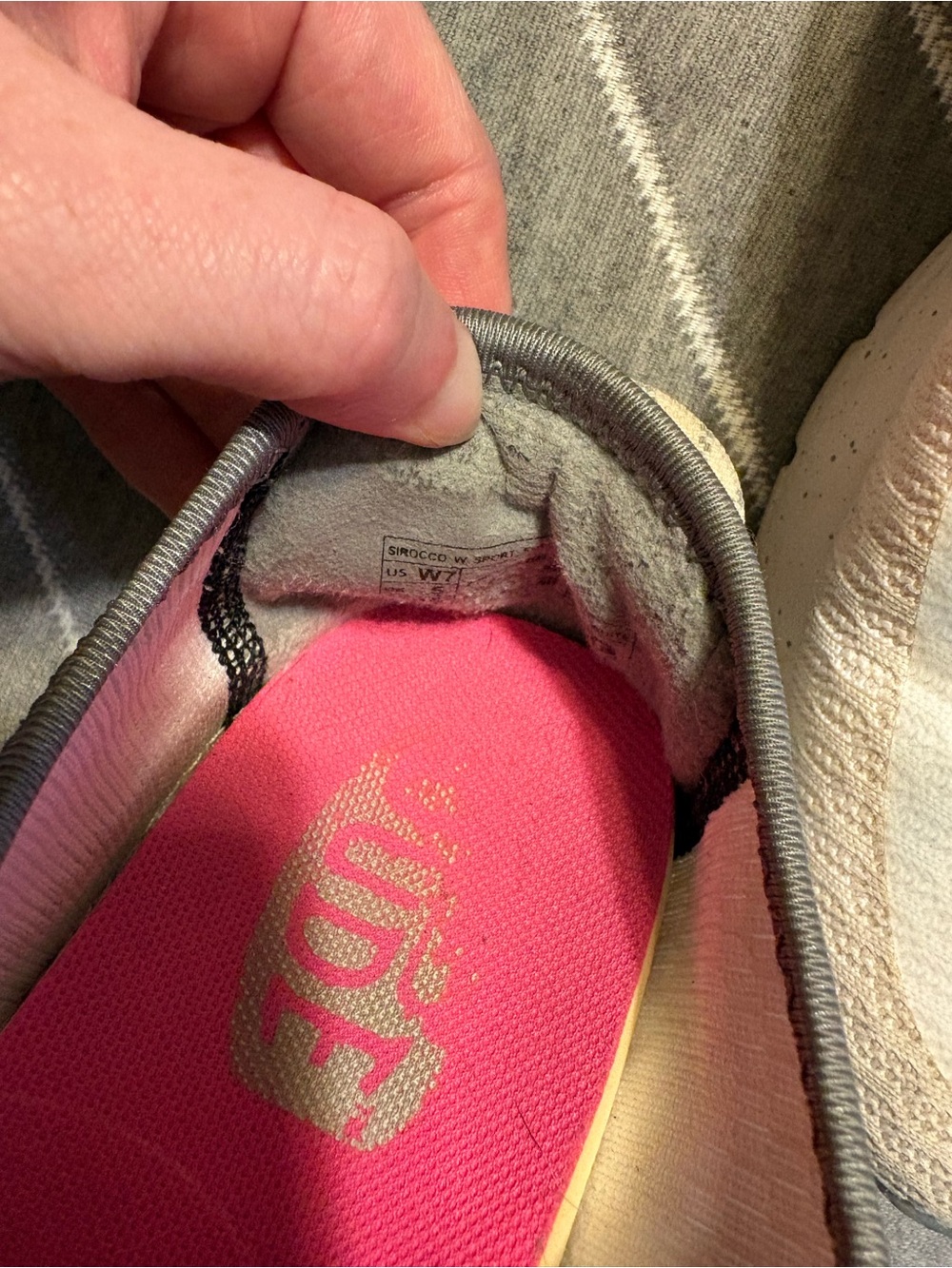 Hey Dude White Knit Slip-On Sneakers with Pink Insoles - Picture 6 of 6